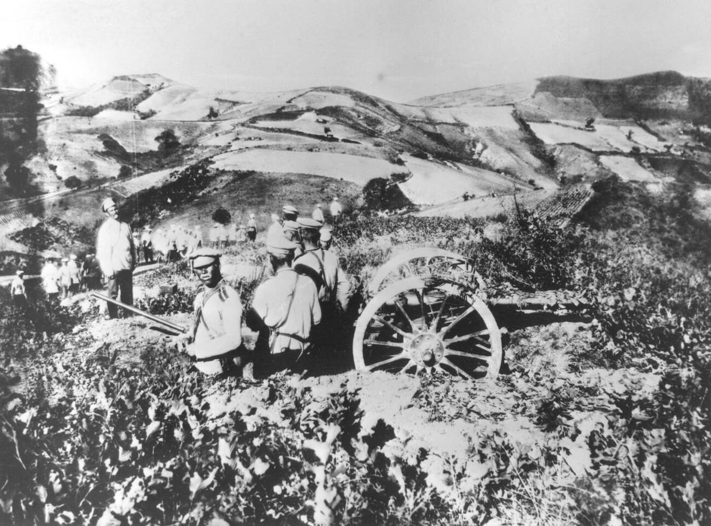 Russian artillery during the Russo-Japanese War.