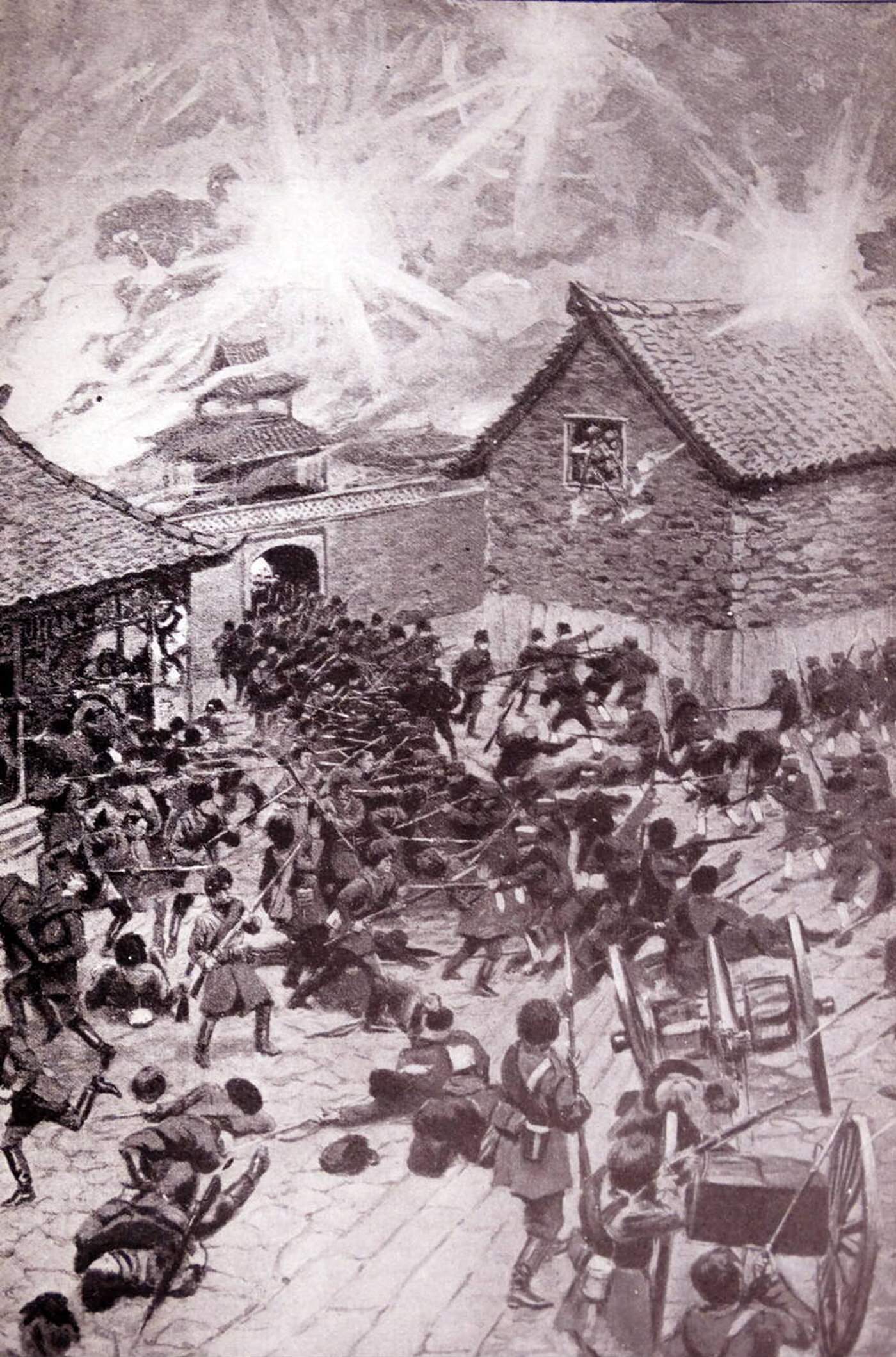 Japanese General Oku during the capture of the Russian town of Kin-Chau in the Russo-Japanese War, 1904.