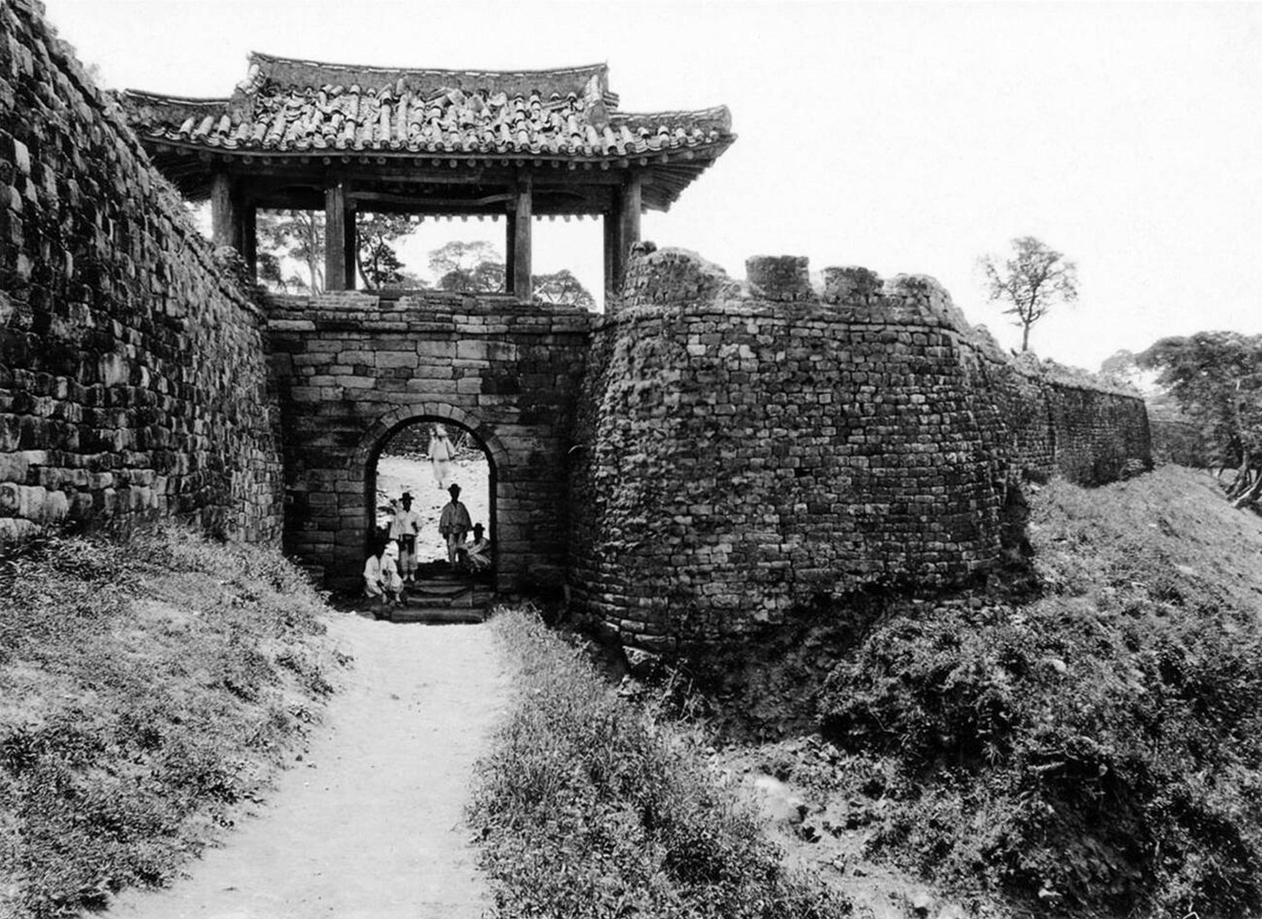 The Seven Star Gate, Pyongyang, where the first shots of the land fighting at the beginning of the Russo-Japanese War were fired, 1900s.