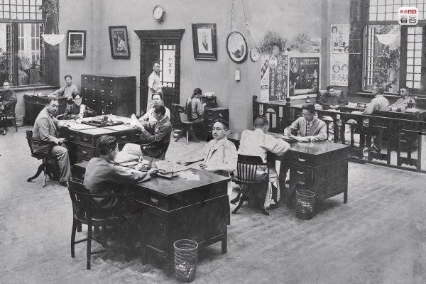 At the beginning of the 20th century, movies were one of the most important entertainments for people in Shanghai. In the 1920s, Shanghai had 40,000 theater seats, extremely high attendance, and the most popular movies were wuxia [martial arts] and family dramas. Photo is of the office of the Star Film and Theater School that was founded in 1922. This company made many of the most successful films of the time as well as trained a group of the most dazzling stars of the Shanghai Bund.
