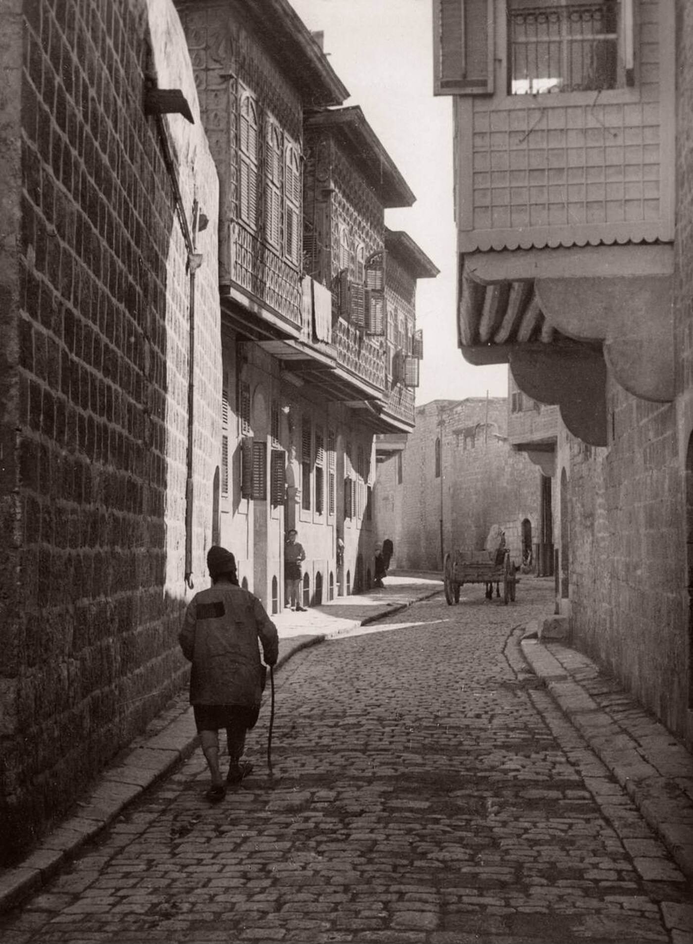 Scene at a street in Aleppo, Syria, 1943.