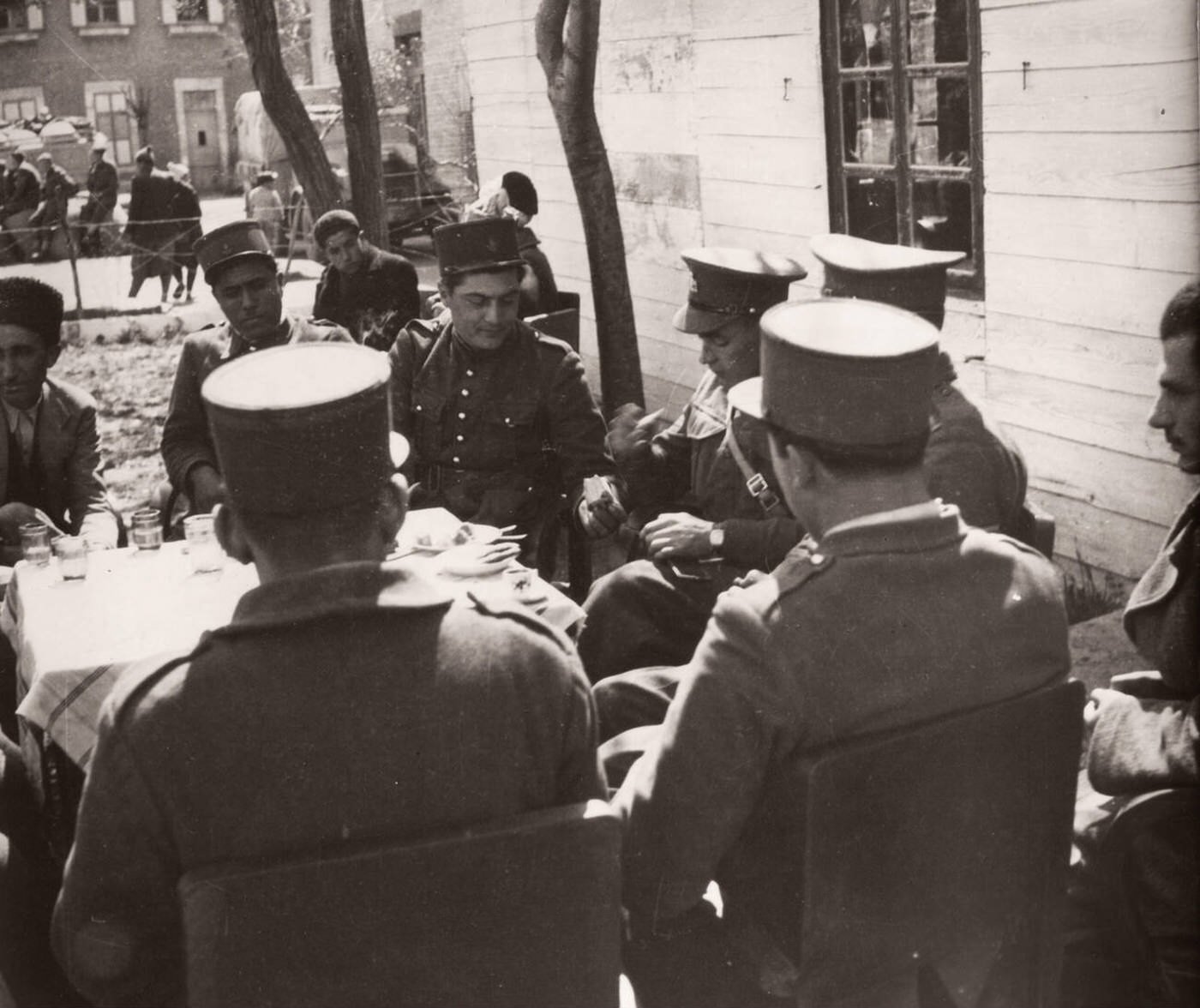 European police in Maidan Akbis, near Aleppo, Syria, 1943.