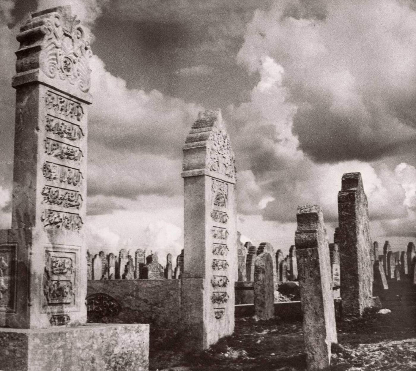 Gravestones in a cemetery in Aleppo, Syria, 1943.