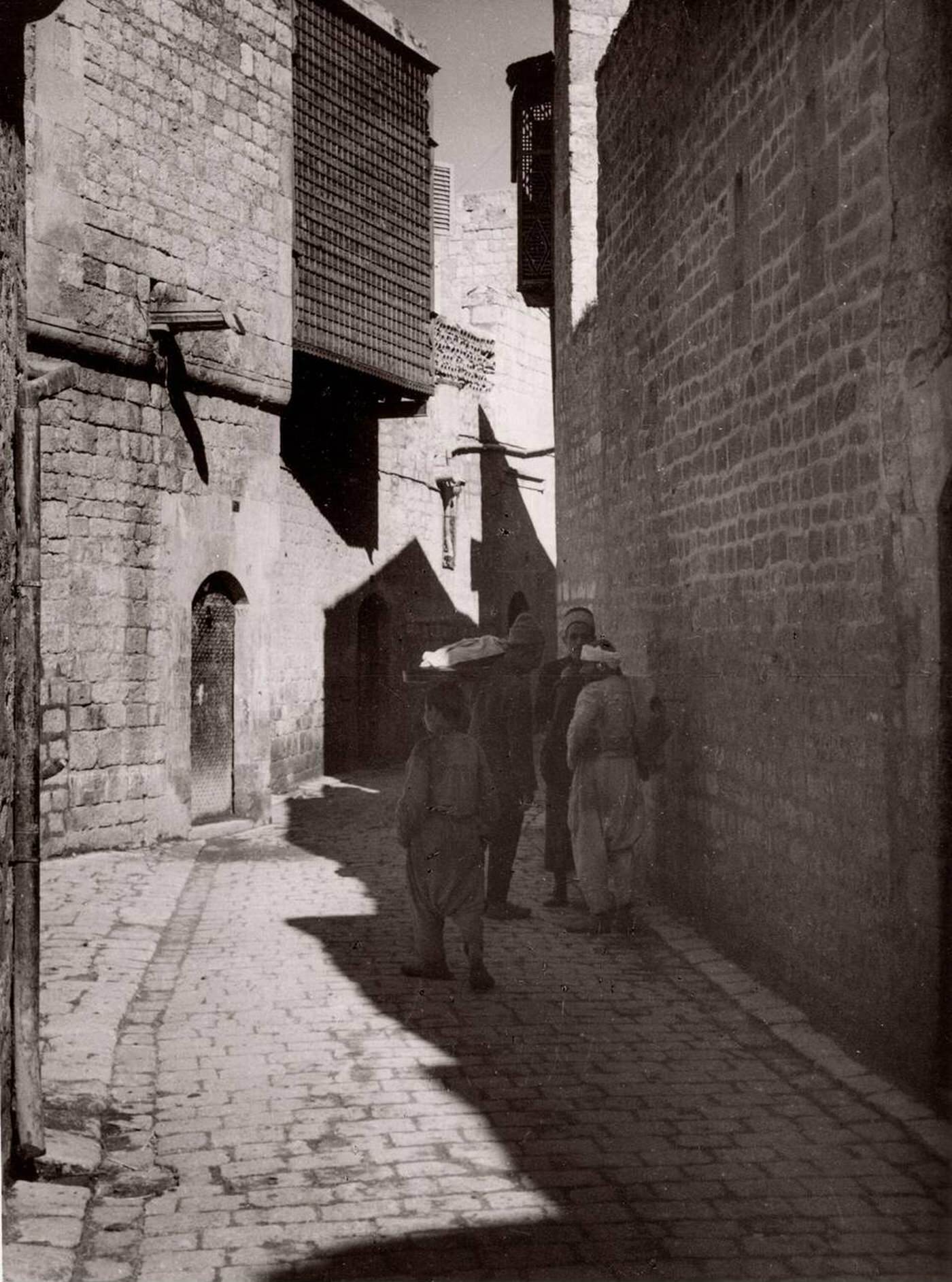 Scene at a street in Aleppo, Syria, 1943.