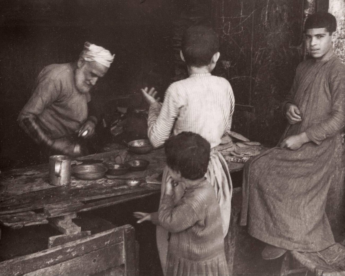 Man making sweets confectioner in Aleppo, Syria, 1943.