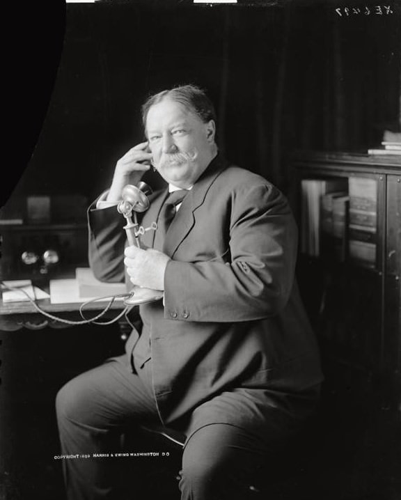 President William Howard Taft on the phone.