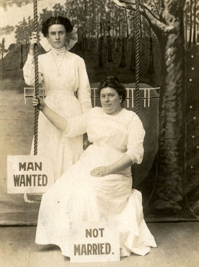 Man Wanted - Not Married, circa 1910.