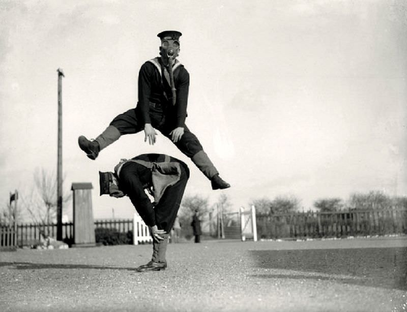 Leap frog, circa 1917.