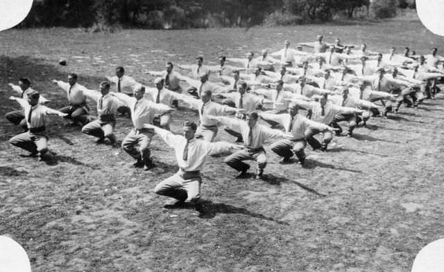 Calisthenics at Convalescent Hospital, Epsom, England, ca. 1914-1919.