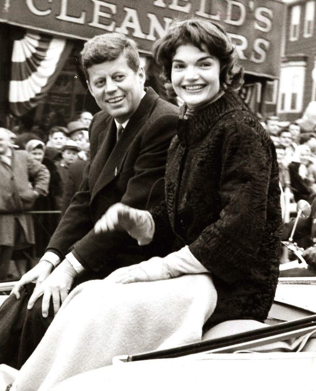Jackie and John F. Kennedy, Boston St. Patrick's Day Parade, 1958.