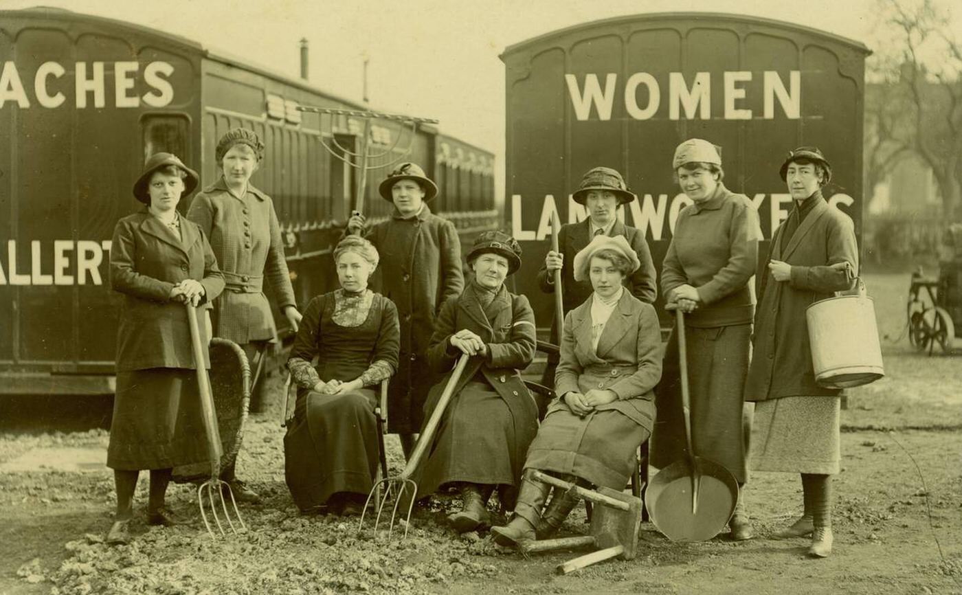 Women land worker's recruitment and accommodation rail coaches, Northallerton.