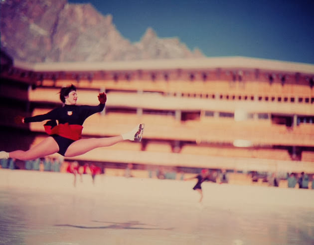 Unidentified skater, Cortina, Italy, 1956