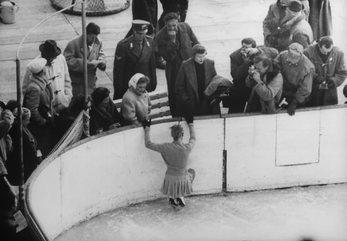 American figure-skating silver medalist Carol Heiss, Cortina, Italy, 1956