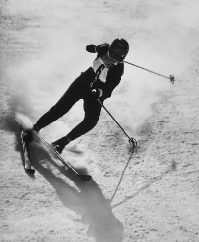 Slalom silver medalist Betsy Snite (USA), Squaw Valley, 1960