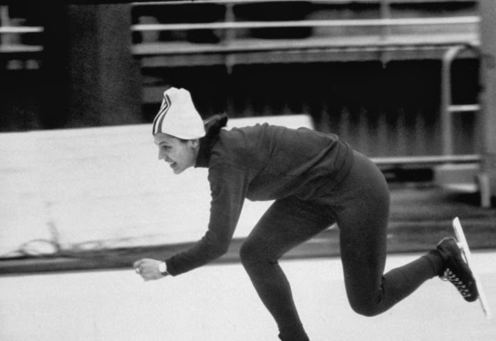 Three-time Olympic medalist Lyudmila Titova, speed skater, Grenoble Olympics, 1968