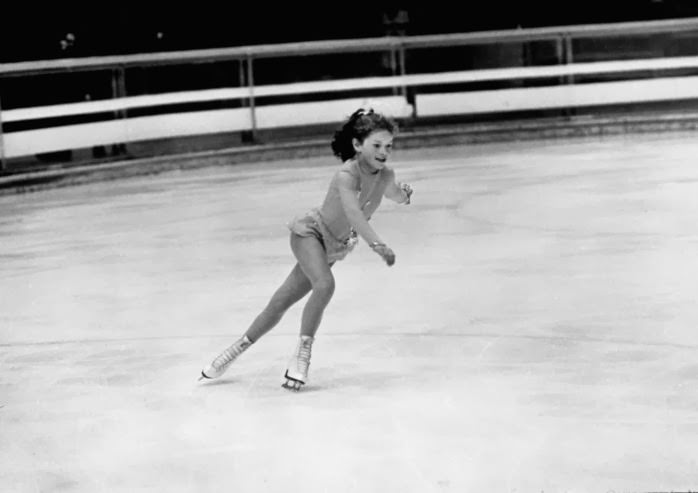 Twelve-year-old Romanian figure skater Beatrice Hustiu, Grenoble Olympics, 1968