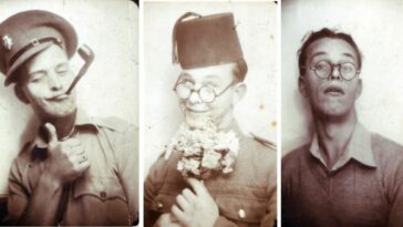 Funny Photobooth Portraits WWII Soldiers