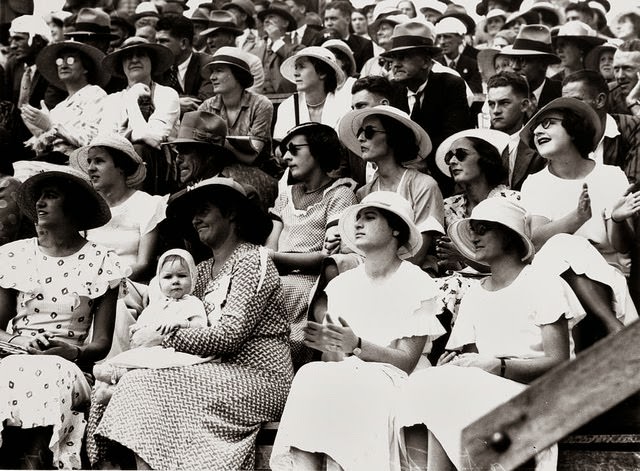Watching a tennis game at Milton, 1934