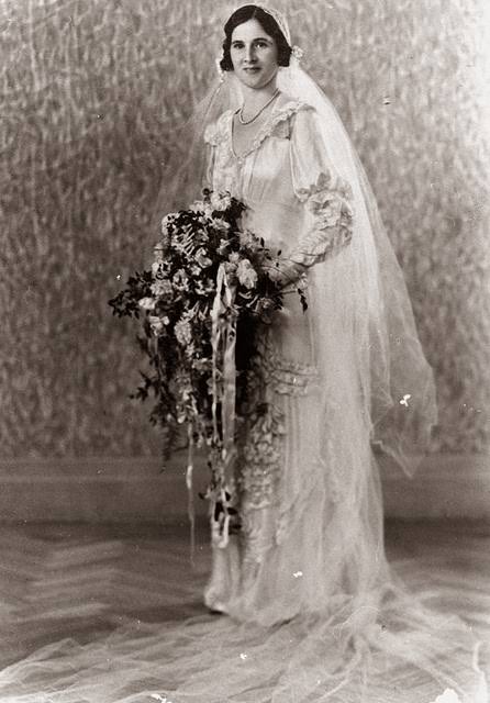 Julia Drynan her wedding day, 1930