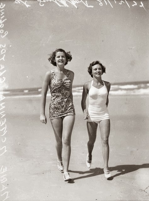Marie McKenna and Gladys Cooling at Southport, 1938