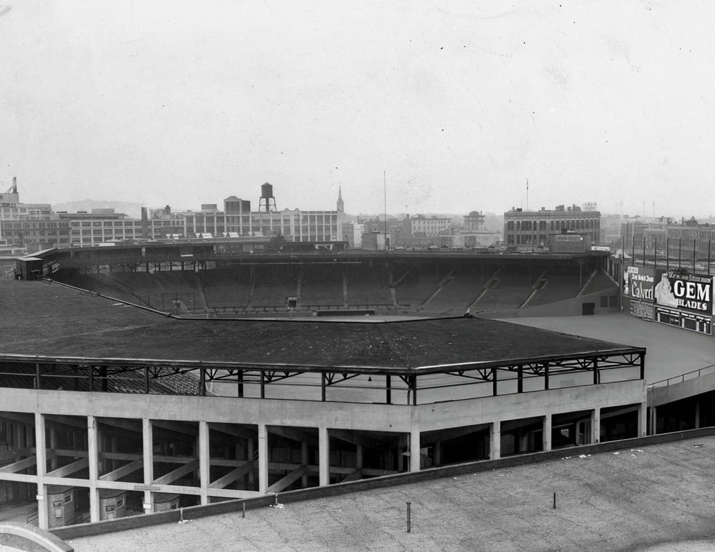 Fenway Park in Boston, seen from the old Post Office building, 1946.