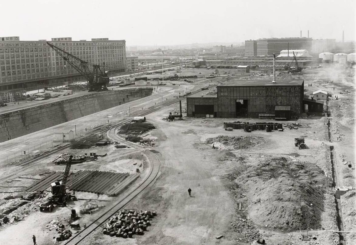 View from Roof of Elevator Shaft, Northwest Corner, Building 16, Dry Dock Area, South Boston.