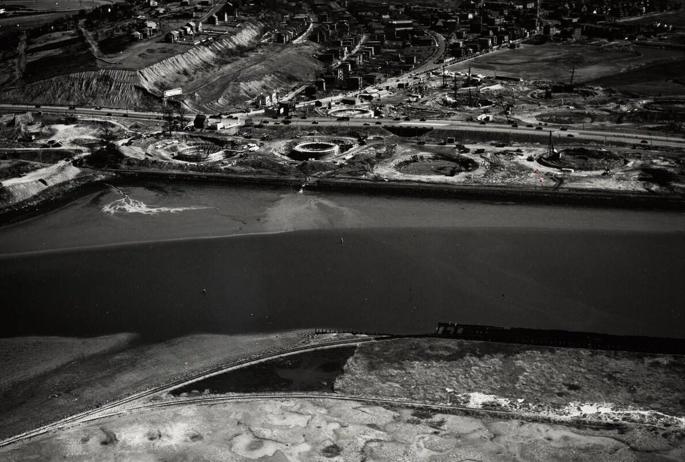 Oil Storage and Shoreline, Chelsea Creek, East Boston, 1940s.