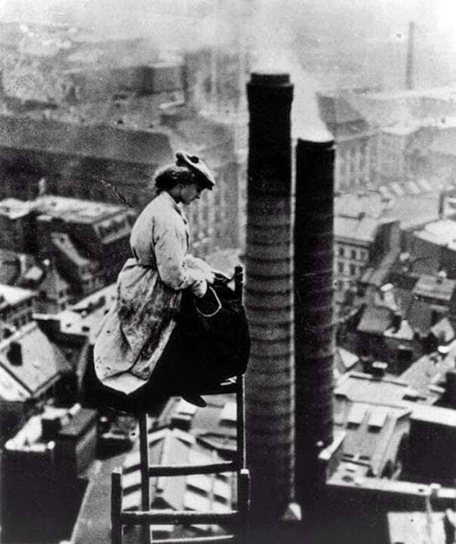 A mason high above Berlin, 1900.