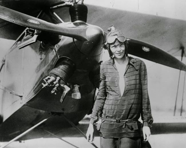 Aviator Amelia Earhart after becoming the first woman to fly an aircraft across the Atlantic Ocean, 1928.