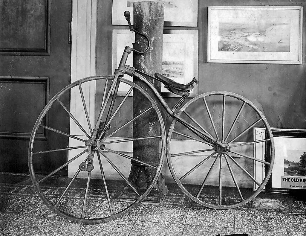 An early bicycle, called a velocipede, 1911.