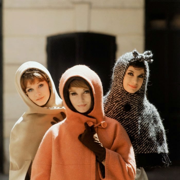 Models in outerwear, Jungle, Canada, and Amsterdam models, Autumn-Winter 1961 haute-couture collection.