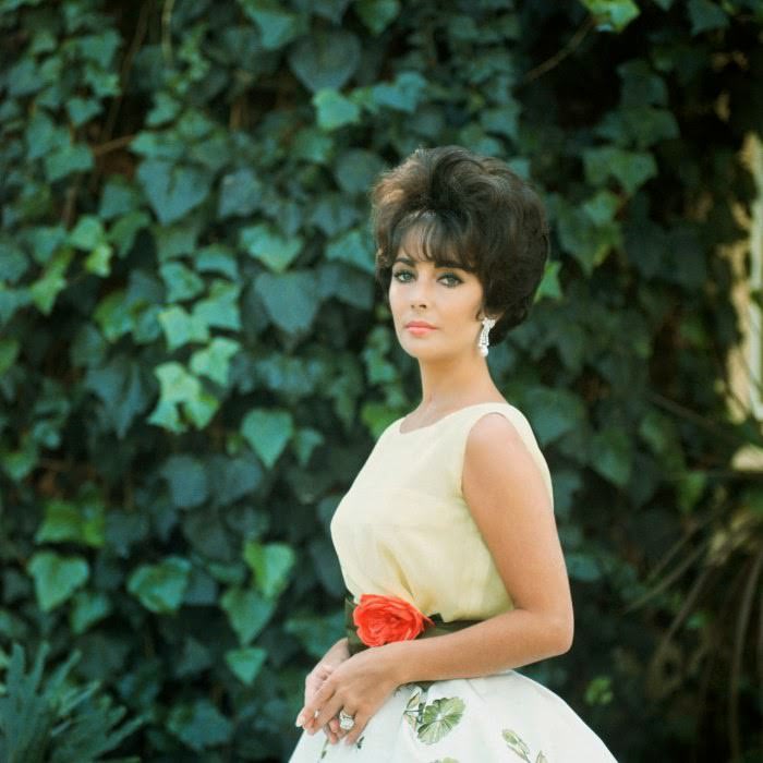 Elizabeth Taylor, hours after winning an Academy Award for BUtterfield 8, models a Soirée à Rio dress, Spring-Summer 1961 haute-couture collection.