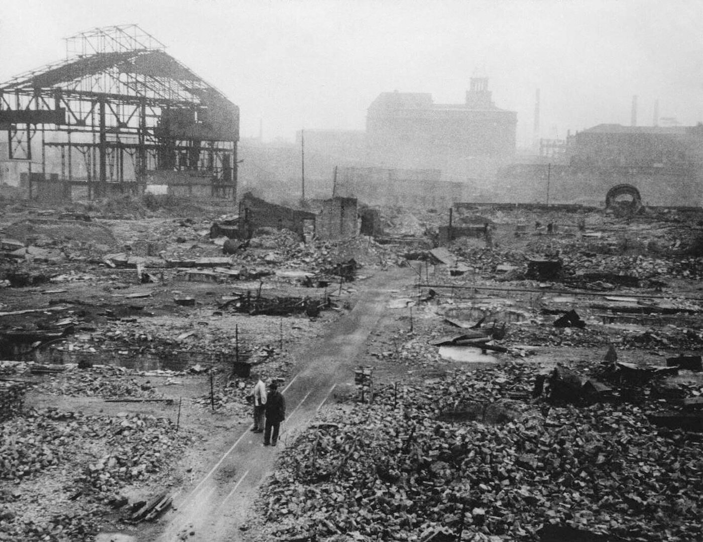 Krupp factories of Essen in ruins, 1947.