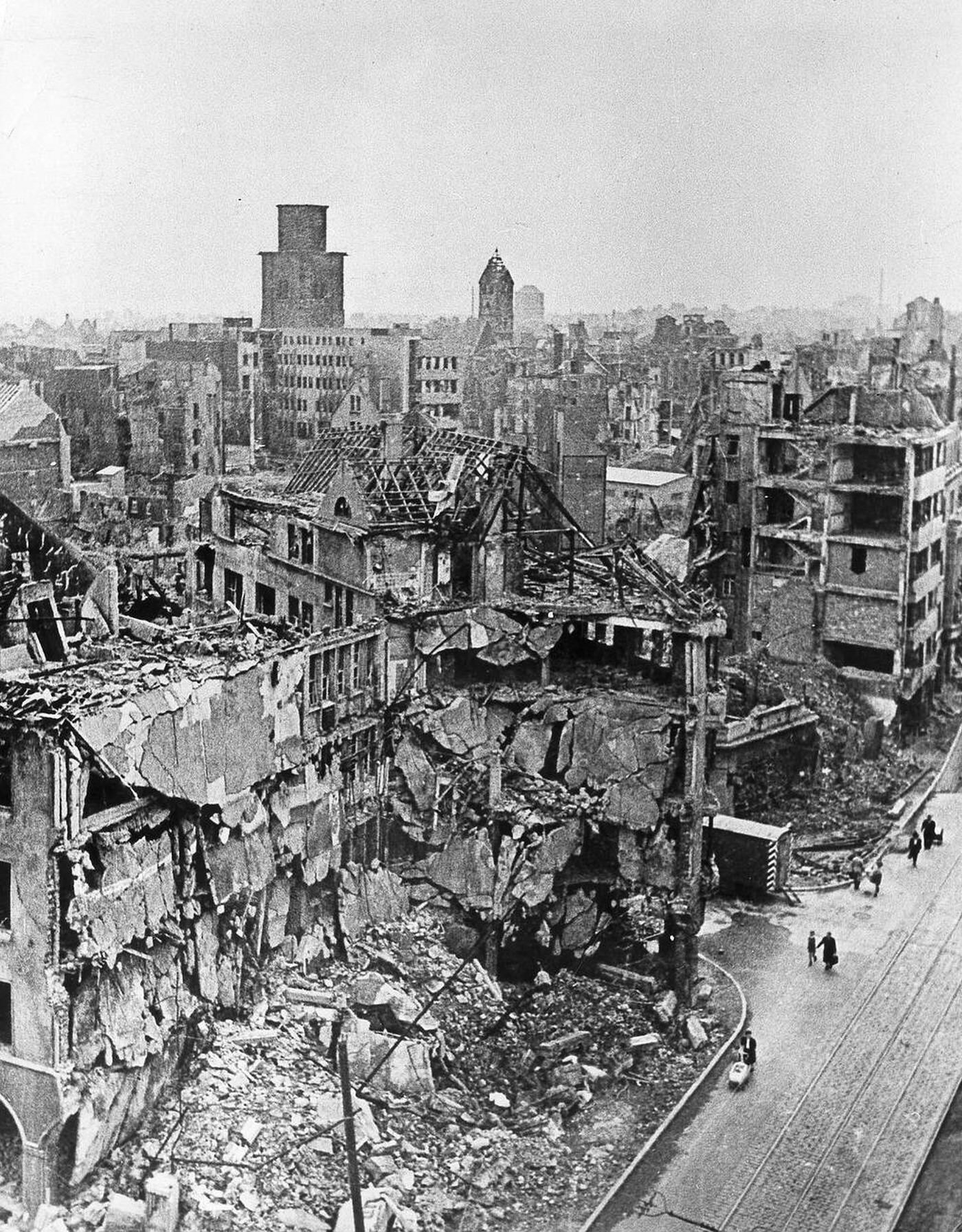 Dortmund destroyed by air raids, 1945.
