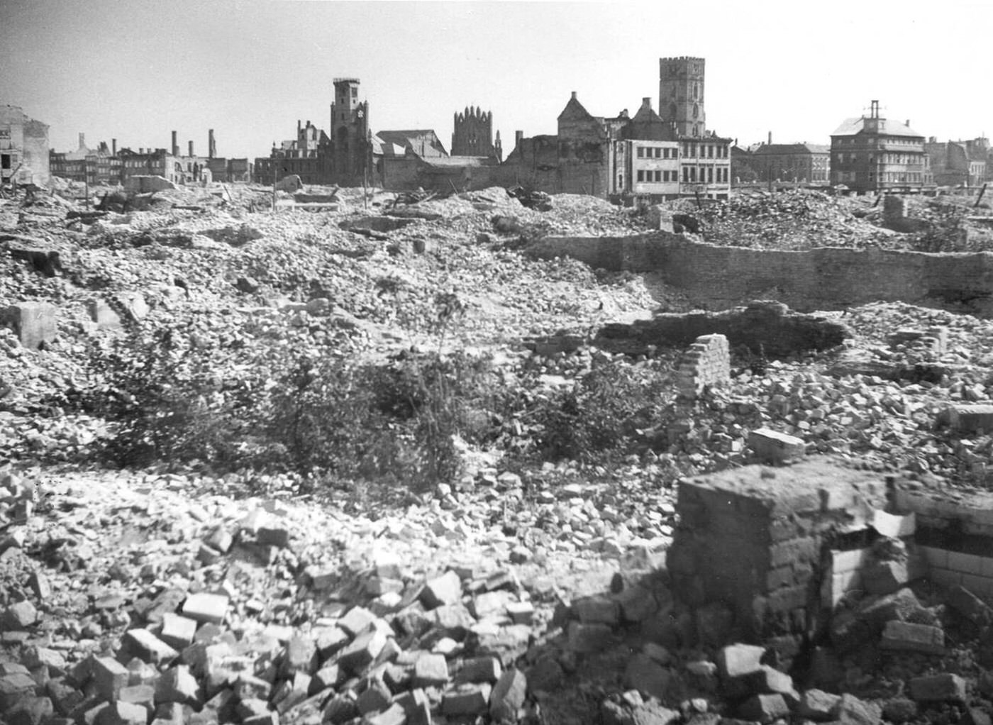 The embattled city of Frankfurt an der Oder is a wasteland of ruins, 1945.