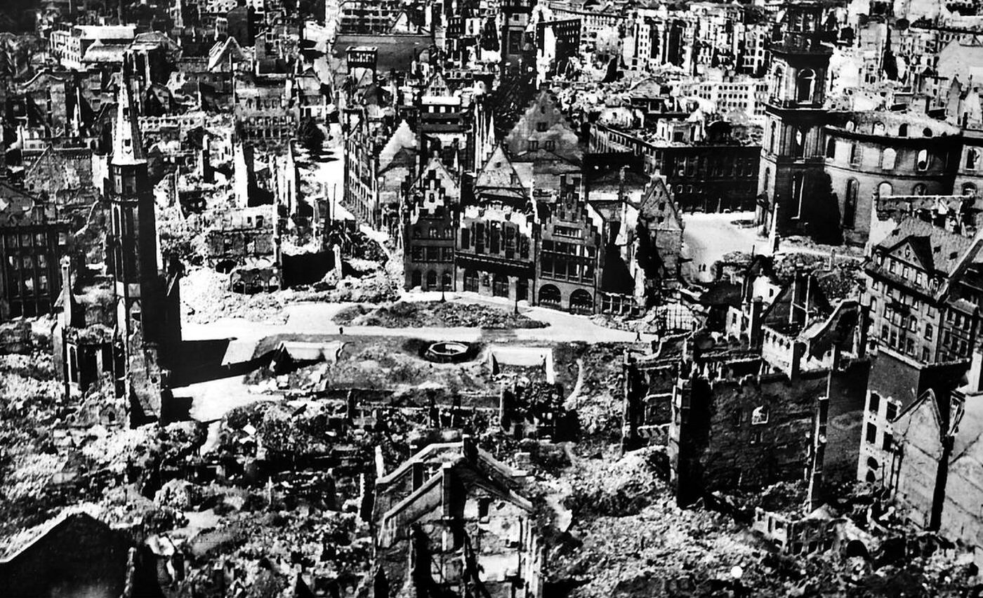 Destroyed Frankfurt on the Main, 1945.