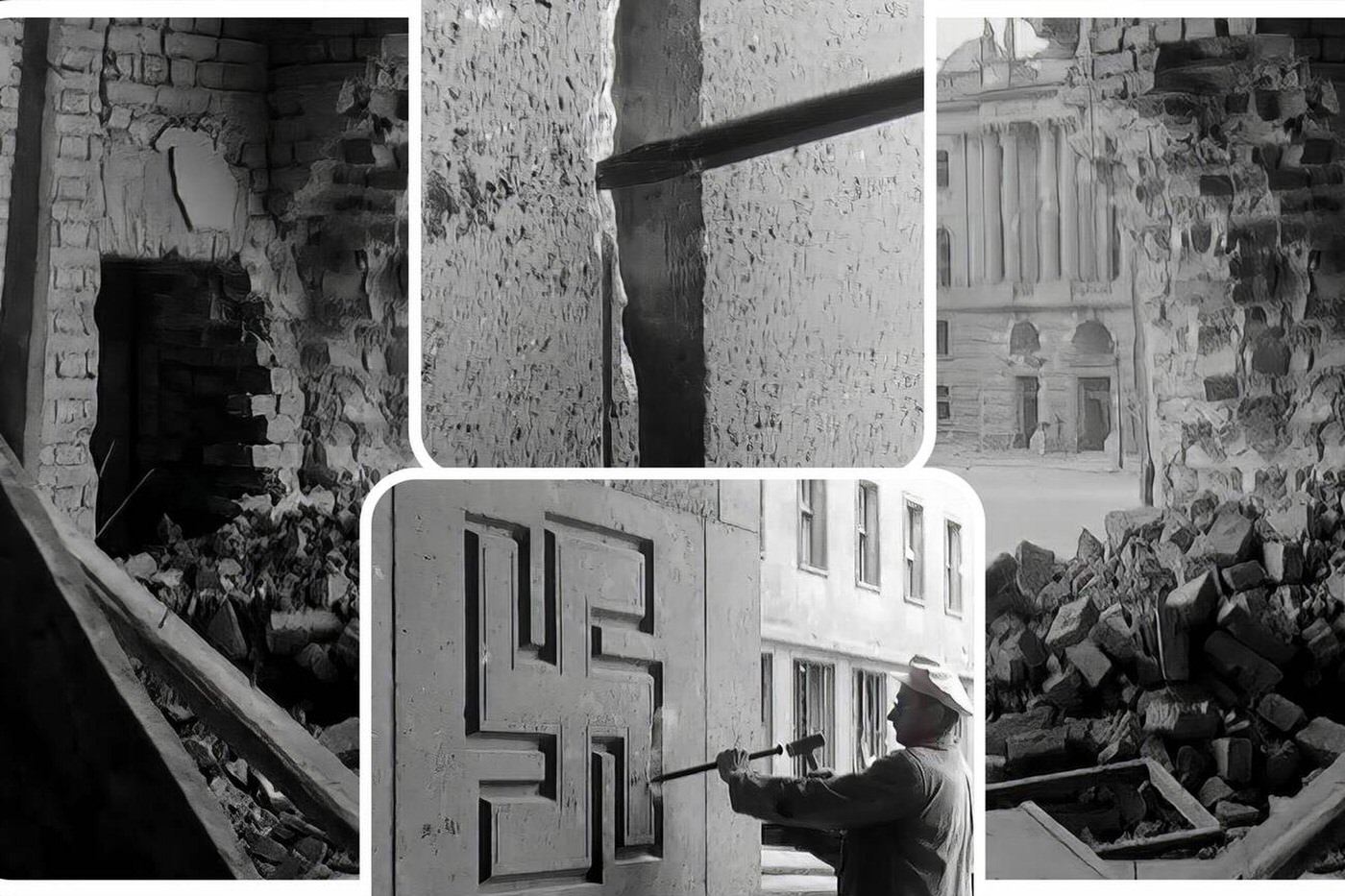 The ruins of Berlin after the end of the Second World War, 1945.