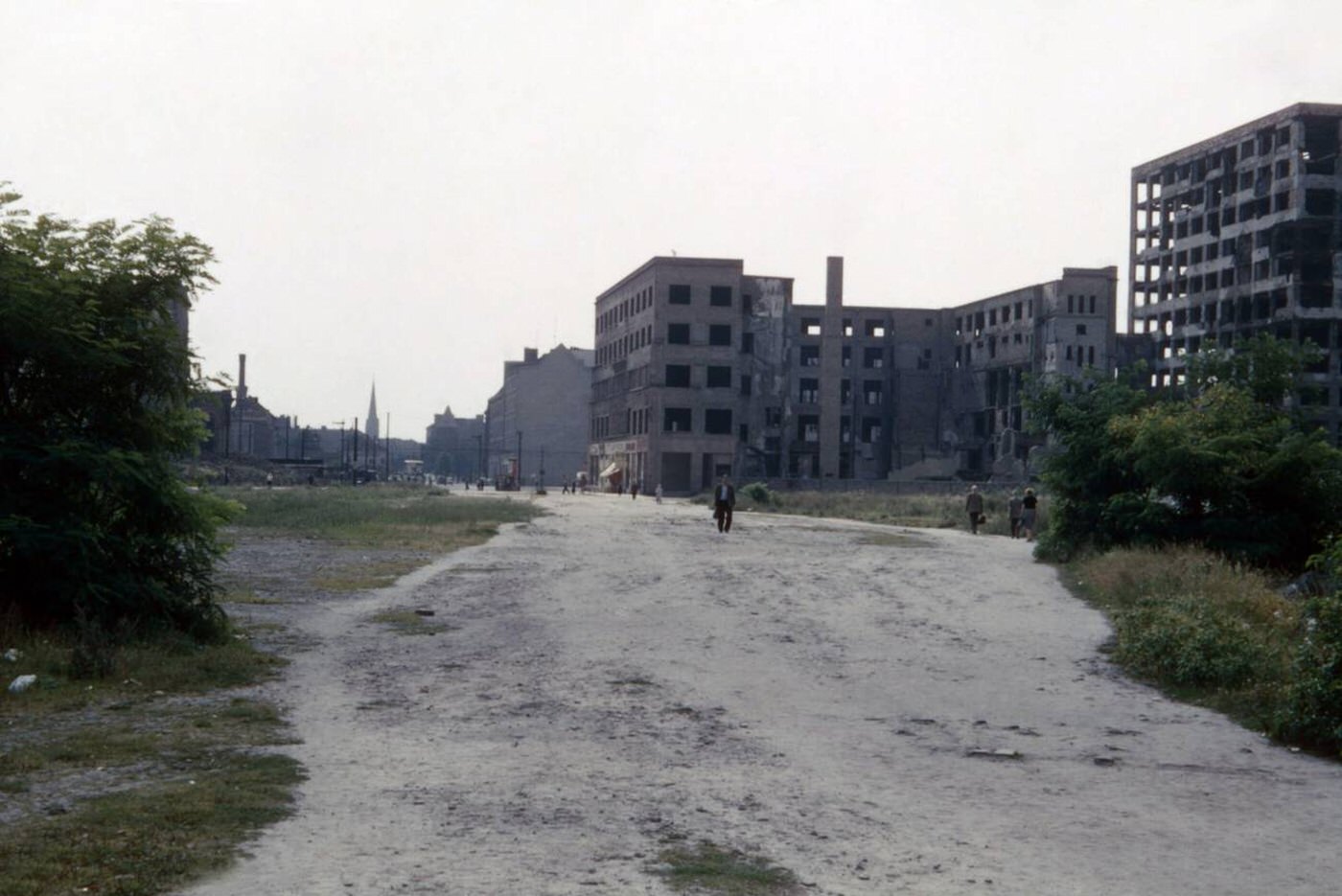The partially destroyed city of Berlin after World War II, 1958.
