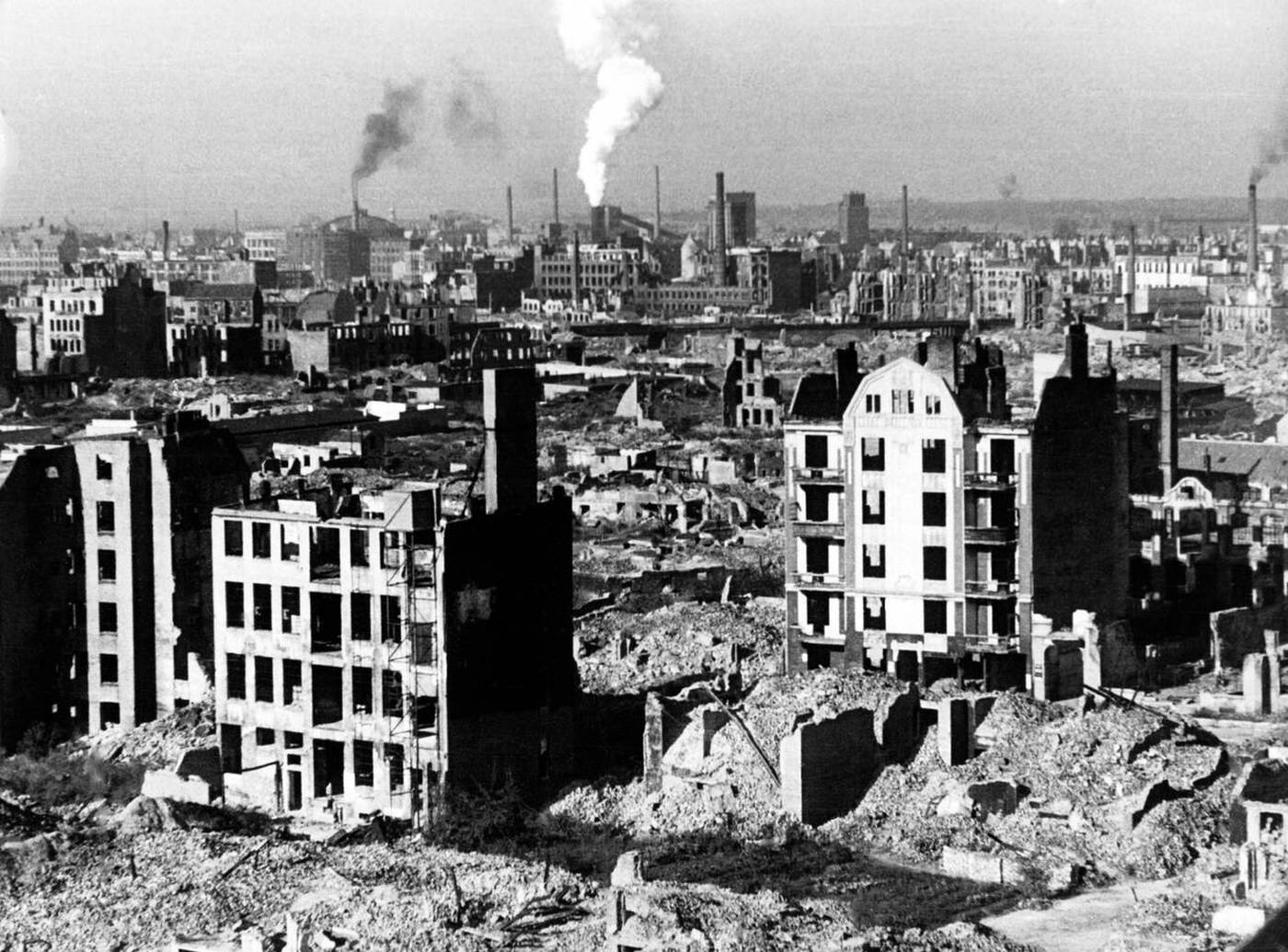 View of destroyed Barmbek, Hamburg, 1947.