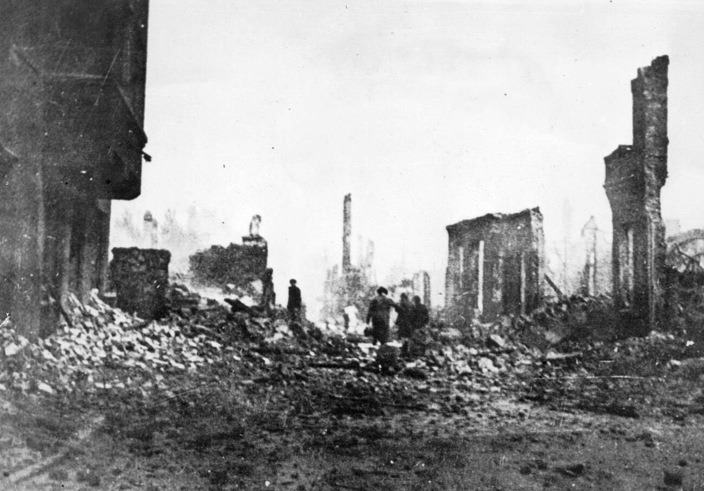 Destruction in Hamburg, 1943.
