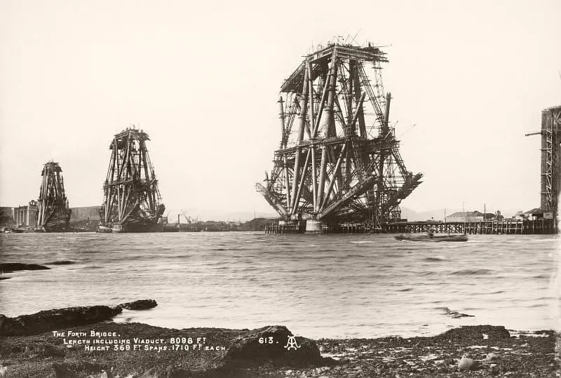 The cantilever towers are almost finished, 1888.