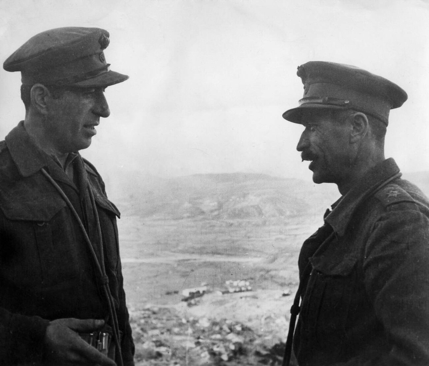 Two officers after the fightings at Konitsa, Greek Civil War, 1947