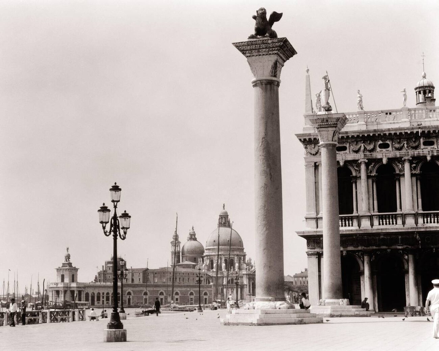 Winged Lion of St. Mark Piazza San Marco Looking toward Santa Marie Della Salute Venice Italy, 1920s.