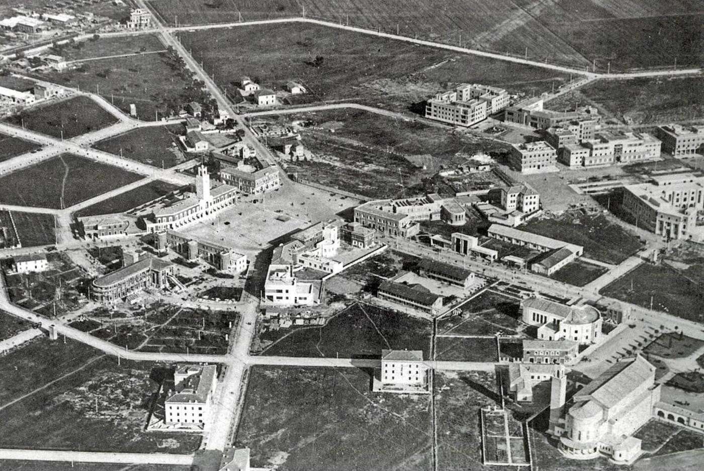 Aerial view of Littoria Italy, 1934.