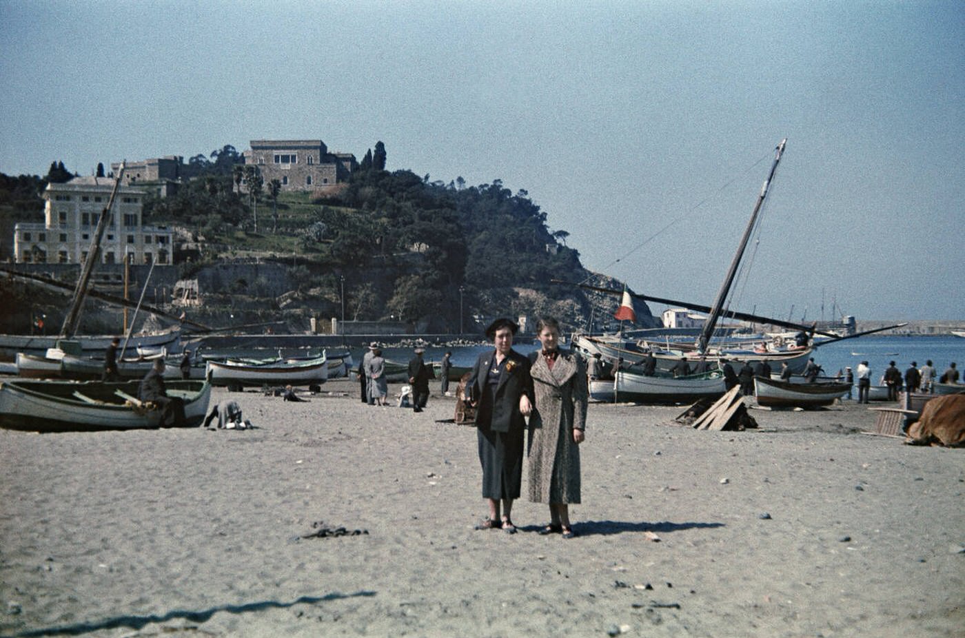 Beaches in Genoa (Genova), Italy, 1938.