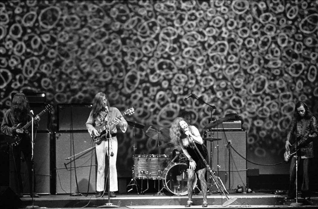 Janis Joplin and Big Brother & the Holding Co., opening night of the Fillmore East, NYC, 1968.