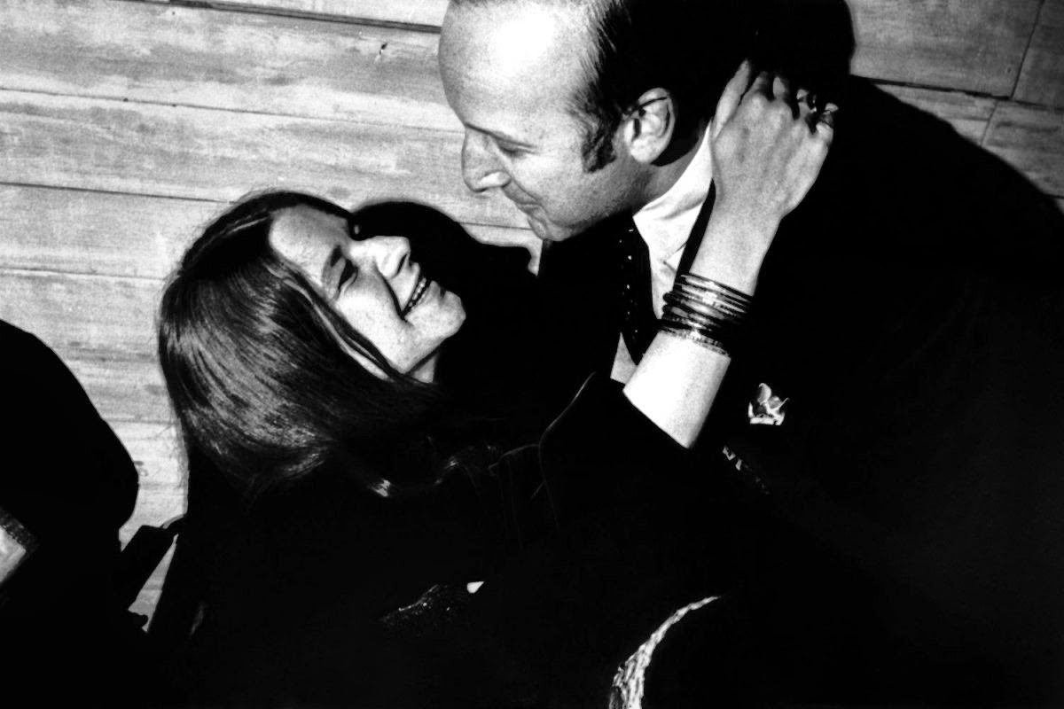Janis Joplin and Clive Davis, the President of CBS Records, at a press party in New York City, 1968.