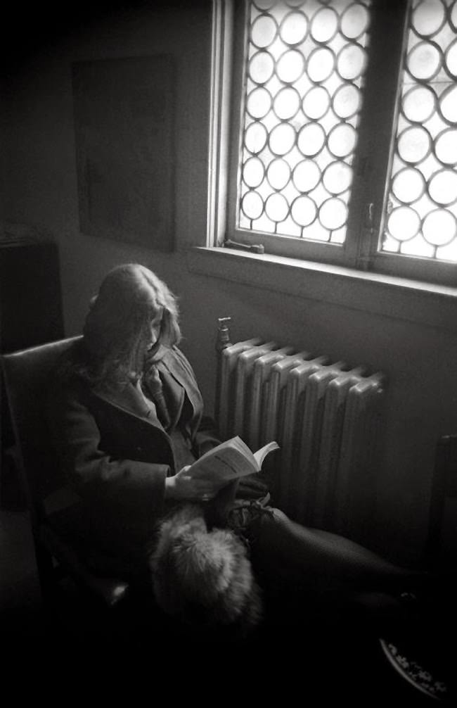 Janis Joplin backstage at the Grande Ballroom in Detroit, 1968.