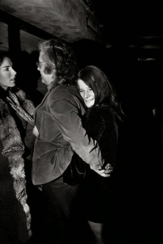 Janis Joplin and her manager, Albert Grossman, during a press party for signing with CBS, New York City,1968.