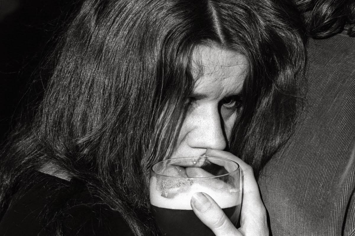 Janis leaning on Albert Grossman at a press party for signing with CBS Records, New York City, 1968.
